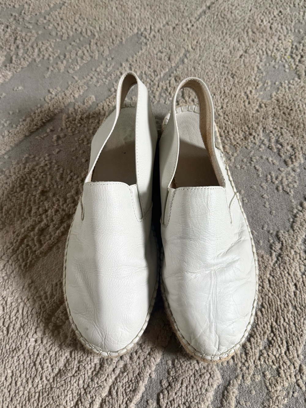 Mint Velvet Spain white leather closed toe Espadrille Sandal 9US 39EU